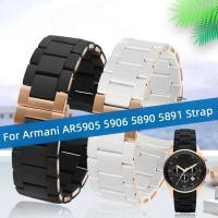 ราคา 20 มม.23 มม.สายนาฬิกาสําหรับ Armani AR5906 AR5905 AR5890 AR5889 5858 5920 ซิลิโคน + สายสแตนเลสผู้ชายผู้หญิงสร้อยข้อมือยาง (52262872840)