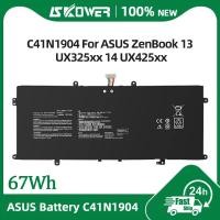ราคา 67Wh C41N1904 แบตเตอรี่แล็ปท็อปสําหรับ ASUS ZenBook 13 UX325xx UM325SA UX363EA 14 UX425xx UM425IA UX371EA UX391UA UX393xx S435EA (45512840000)