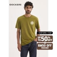 ราคา Dockers Mens Graphic Tee Crest Logo Graphic Tee Avocado (Buttercream) A1103-0320 (42465413715)