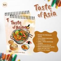 ราคา TASTE OF ASIA สมุดระบายสีสีน้ําสมุดสเก็ตช์ภาพสําหรับวัยรุ่นและผู้ใหญ่ ธีมอาหารและเครื่องดื่ม สารานุกรมเอเชีย สุนทรียศาสตร์ (25648250272)
