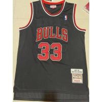 ราคา Secret เย็บปักถักร้อย Retro Bulls No. 23 Job Gang Master Rodman No. 91 ปิปปอน เบอร์ 33 กุหลาบดํา เบอร์ 1 ชุดบาสเกตบอลเสื้อตาข่าย (45462871493)