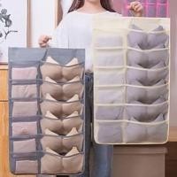 ราคา กระเป๋าใส่ชุดชั้นในพร้อมที่แขวน - ถุงเก็บผ้าสองด้าน 30 ช่อง (55461646167)