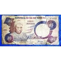 ราคา แบงก์​ไนจีเรีย​ Nigeria, 5 Naira, (รุ่น​เก่า), B1291T, ใช้แล้ว (27002032918)