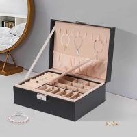ราคา C Jewely Box Double Lock Leathe Jewely Box PVC Lage Stoage Case Ring Box Oganize Classic Jewely Dis (53260709241)