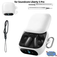 ราคา Case for Anker Soundcore Liberty 5 Pro Cover with 2Pcs Screen Protector and Cleaner Kit, Soft Skin Silicone Case Cover with Keychain and Lanyard，Full Protective Case (40231905544)