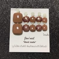 ราคา เล็บปลอมเจล (เล็บเท้า,เล็บมือ) (เลื่อนดูขนาดที่รูป) สีเจลแท้ทุกขั้นตอน แถมฟรีกาว + ตะไบ (12998123498)