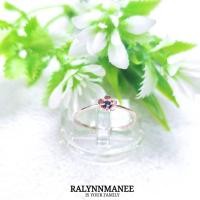 ราคา S6408 แหวนพลอยไพลินเผาเก่าแท้ ( Natural Blue Sapphire ) ตัวเรือนเงินแท้925 ชุบพิงค์โกลด์ (21169677146)