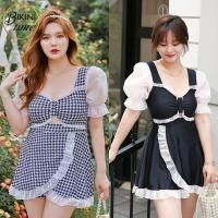 ราคา BikiniTime (2XL-3XL) SB243 ชุดว่ายน้ำแฟชั่นสาวอวบ เดรสวันพีซ ด้านในมีกางเกง บิกินี่ สาวอ้วน สาวบิ๊กไซส์ (22442617180)