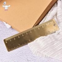 ราคา [San] Poet Mini Vintage ไม้บรรทัดทองเหลือง 4" ที่คั่นหนังสือติดพวงกุญแจ ไม้บรรทัด Dual Scales POP (52417593063)