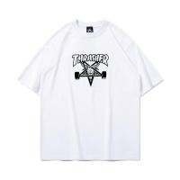ราคา Thrasher Skate Goat Flame Star Loose Fit Tee สีขาว | Oversize Drop Shoulder Streetwear ผ้าฝ้ายเสื้อยืดผู้ชาย Unisex (50466133505)