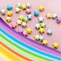 ราคา กระดาษพับดาว กระดาษพับ กระดาษพับดาว 540แผ่น สีพาสเทล เรืองแสง พับโอริกามิ สี พาสเทล ไล่สี หัวใจ นก Origami DIY Paper (23717322568)