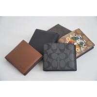 ราคา พร้อมส่งในไทย ของแท้ 100 % Coach Canvas Leather Card Holder, Wallet Unisex Khaki (50955922792)