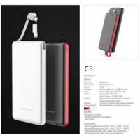 ราคา PowerBank Alpha.x C8 ความจุ 8000mAh มีสายชาร์จในตัว พร้อม แอปเตอร์ตัวต่อไอโฟน (2275557591)