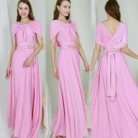 ราคา พร้อมสีชมพู | BRIDESMAID DRESS MULTIWAY LONG DRESS INFINITY CONVERTIBLE MATERNITY DRESS (28105939239)