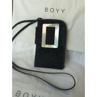 ราคา แท้ % BOYY SILVER BUCKLE CALF HAIR & LEATHER CROSSBODY PHONE CASE (5254418021)