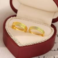 ราคา ring แหวน จําลองทรายทองฝ้าแหวนคู่แหวนแต่งงานสีทองผู้ชายผู้หญิงคู่ที่เรียบง่ายสดปรับแต่งงาน (56912575550)