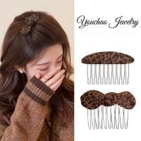 ราคา เสือดาวพิมพ์โบว์แทรกหวีผมกิ๊บติดผมด้านข้างสีดําสําหรับทรงผมเจ้าหญิงด้านบนสูง (53815798063)