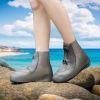 ราคา ฝาครอบรองเท้ากันน้ํา Anti-Slip Rain Shoe Cover ซิลิโคน Rainy Day หนาทนต่อการสึกหรอกันฝน Unisex (56064031830)