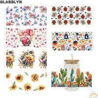 ราคา GLASSLYN UV DTF Transfer Sticker, Strong Adhesion Vibrant Colours Glass Cups Sticker, Wide Application Flower Pattern Waterproof Water Bottles Sticker (40183927729)