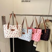 ราคา กระเป๋าสะพายข้าง BRABRA ความจุขนาดใหญ่ Sweet Cherry-Print Tote Bag, แฟชั่นสไตล์อเนกประสงค์อินเทรนด์ออกแบบผู้หญิงกระเป๋าสะพายวันเกิด (54164526122)