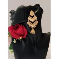 ราคา Erring from india ตุ้มหูทรงระฆังจากอินเดีย งานสีทองยาว4” สินค้าอยู่ไทยพร้อมส่ง (29708138020)