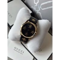 ราคา สินค้าพร้อมส่ง NewGucci G Timeless Watch หน้าปัดดำ ขนาด 38mm. สายหนังแท้ ใส่ได้ทั้ง ช/ญ มีประกัน 2 ปี (20573342216)
