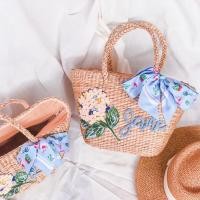 ราคา กระเป๋าสานติดชื่อ ไฮเดรนเยียปัก(ทักแชทก่อนสั่ง!!) (8403697252)