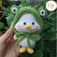 ราคา พวงกุญแจไหมพรมเป็ดใส่หมวกกบ/หมวกสตอเบอร์รี่ สีส้ม (41234219199)