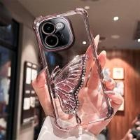 ราคา ส่งจากไทย เคสสำหรับ OPPPO A6T A6C A6S A5i A3 A3X A5X A5PRO A6T A6PRO A6 A6X 2IN1ใส กันกระแทก ผีเสื้อ ตั้งได้ สุดหรู E4 (46050698717)