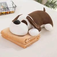 ราคา หมอนตุ๊กตาพร้อมผ้าห่ม การ์ตูนน้องหมา น่ารักๆ ขนาดผ้าห่ม 100*150 cm.หมอน ผ้าห่ม (41169361416)
