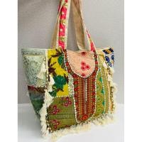 ราคา [พร้อมส่ง] กระเป๋าอินเดียลายปักมีพู่ Indian Embroidered Tote Bag (43229968975)