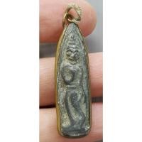 ราคา พระลีลา 2 หน้า เนื้อชิน เลี่ยมจับขอบทองเหลือง (45064093806)
