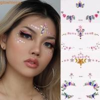 ราคา GLOWHIVE Face Tattoo สติกเกอร์ Party 3D Glitter เทศกาลแต่งหน้าตกแต่งเพชรคิ้วสติกเกอร์ตกแต่งเล็บกาว Face Decal Face Jewels เล็บ Charms (45816714496)
