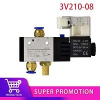 ราคา 3V210-08 Pneumatic Electric Solenoid Valve 3 Way 2 Position Control Air Gas Magnetic Valve 12V 24V (44433454091)
