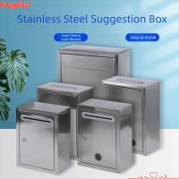 ราคา เฟนเกนลิน1ศ ตู้จดหมาย, กันน้ําพร้อมล็อคกล่องตัวอักษร, แบบพกพา 3 ขนาดสแตนเลสภาชนะเก็บเหรียญกลางแจ้ง (48814533048)
