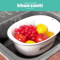 ราคา KHUN SANTI กะละมังล้างผักพร้อมตะเเกรงรองน้ำ NO.0139 ขนาด(กว้าง x ยาว x สูง): 31.4 x 24.7 x 12 cm (29166004793)