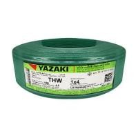 ราคา สายไฟ THW IEC01 YAZAKI 1x4 ตร.มม. 100 ม. สีเขียว (1020106)