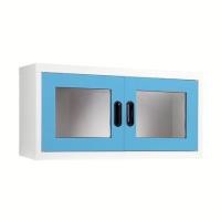 ราคา ตู้เหล็กบานเปิดกระจก KIOSK MAX-012 BO สีขาว/ฟ้า (1048929)