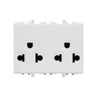 ราคา เต้ารับคู่ 3 ขา มีม่านนิรภัย HACO E-233 สีขาว (1075677)