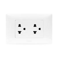 ราคา ชุดเต้ารับคู่ 3 ขากลมแบน HACO AP-E20 สีขาว (1077530)