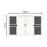 ราคา หน้าต่างบานเลื่อน อะลูมิเนียม F-S-S-F มุ้ง LYNN PRIME SERIES 180X110 ซม. สีขาว (1081637)