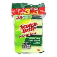 ราคา ฟองน้ำพร้อมใยขัด SCOTH-BRITE GENGRAL DUTY 3x4นิ้ว 3แถม1 (1084097)