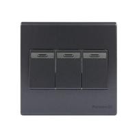 ราคา ชุดสวิตช์ 1 ทาง 3 ช่อง PANASONIC BSR 1331 MB สีดำ (1094565)