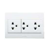 ราคา ชุดเต้ารับ 3 ขา 3 ช่อง HACO M4N-E30 สีขาว (1095598)