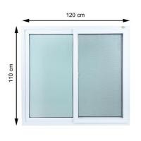 ราคา หน้าต่างบานเลื่อน UPVC S-S มุ้ง HOFFEN TRENDY 120X110 ซม. สีขาว (1100678)