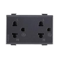 ราคา เต้ารับคู่ 3 ขา มีม่านนิรภัย BTICINO SAG5025DWT สีดำ (1106516)