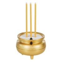 ราคา กระถางธูปไฟฟ้า 3 ดอก LED CLAIRE สีทอง (1111033)