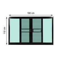 ราคา หน้าต่างบานเลื่อน อะลูมิเนียม F-S-S-F มุ้ง LYNN PRIME SERIES 180X110 ซม. สีดำ (1112629)