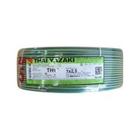 ราคา สายไฟ THW IEC01 YAZAKI 1x2.5 ตร.มม. 100 ม. สีเขียวคาดเหลือง (1112666)
