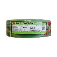 ราคา สายไฟ THW IEC01 YAZAKI 1X1.5 ตร.มม. 100 ม. สีเขียวคาดเหลือง (1112715)